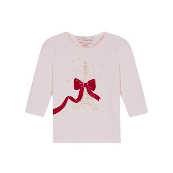 Lili Gaufrette Tee Shirt Eiffel Tower Paris Printed 18 Months Pink - Picture 1 of 5